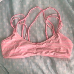 Aerie Pink Striped bikini top